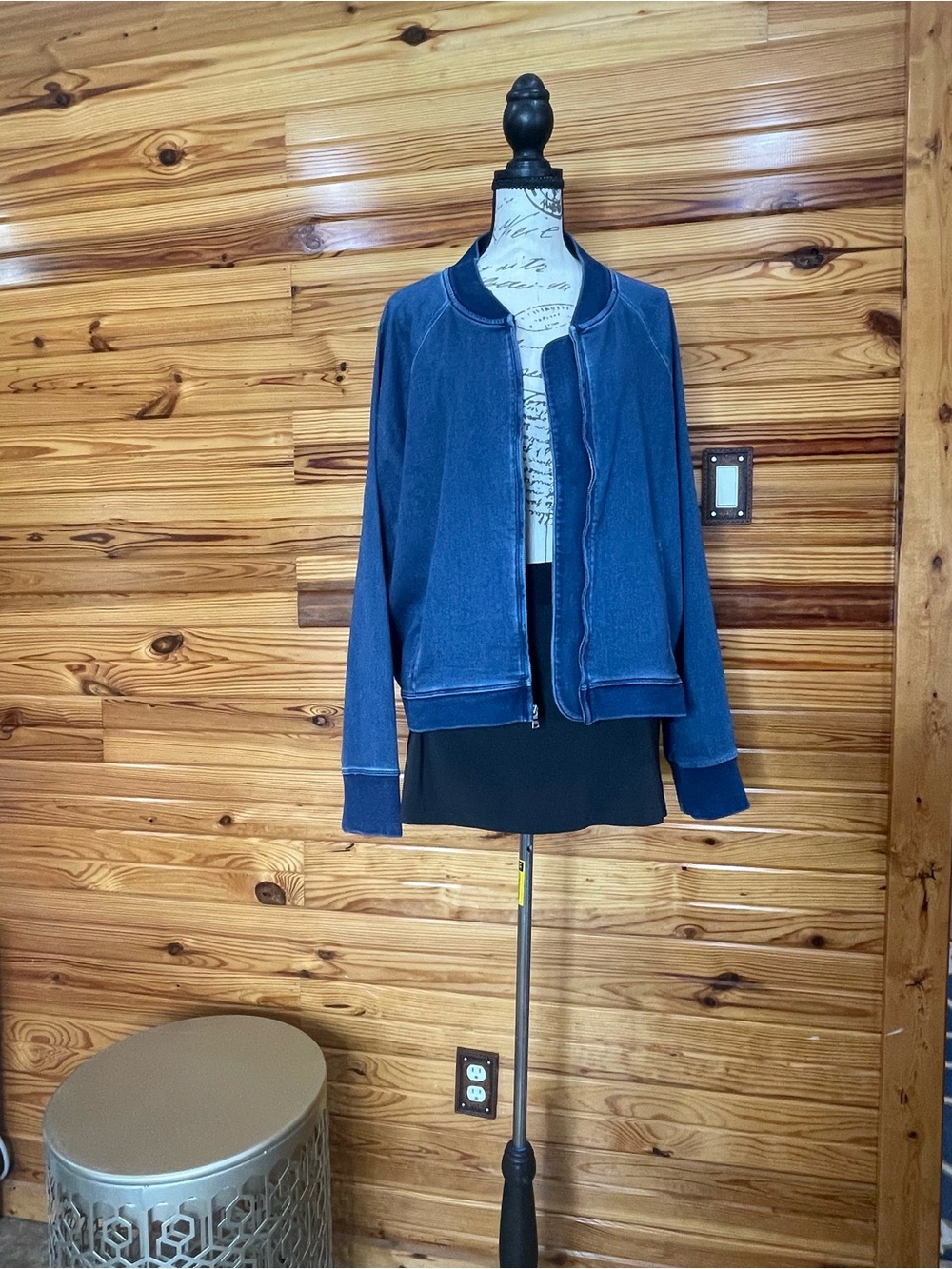 GAP Indigo Zip-Up Bomber Jacket